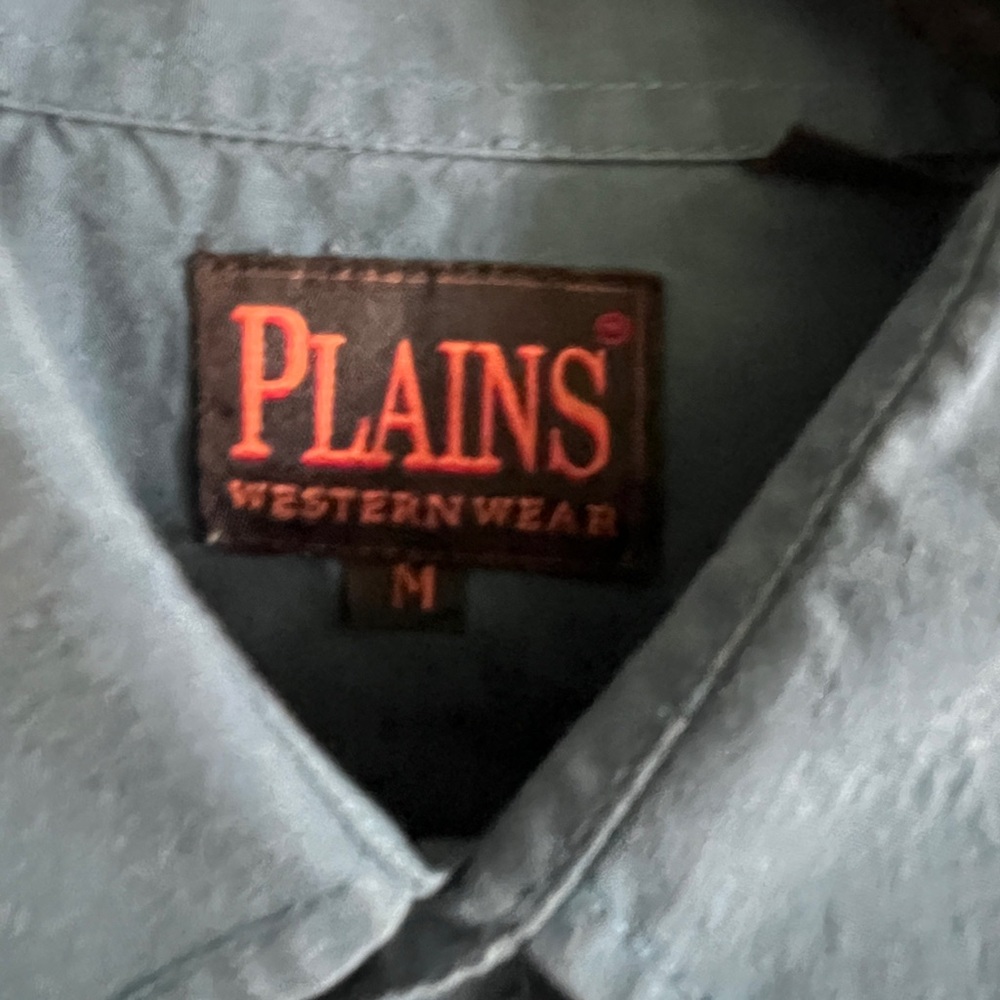 Men's Blue western snap button Dress Shirt - Picture 6 of 13